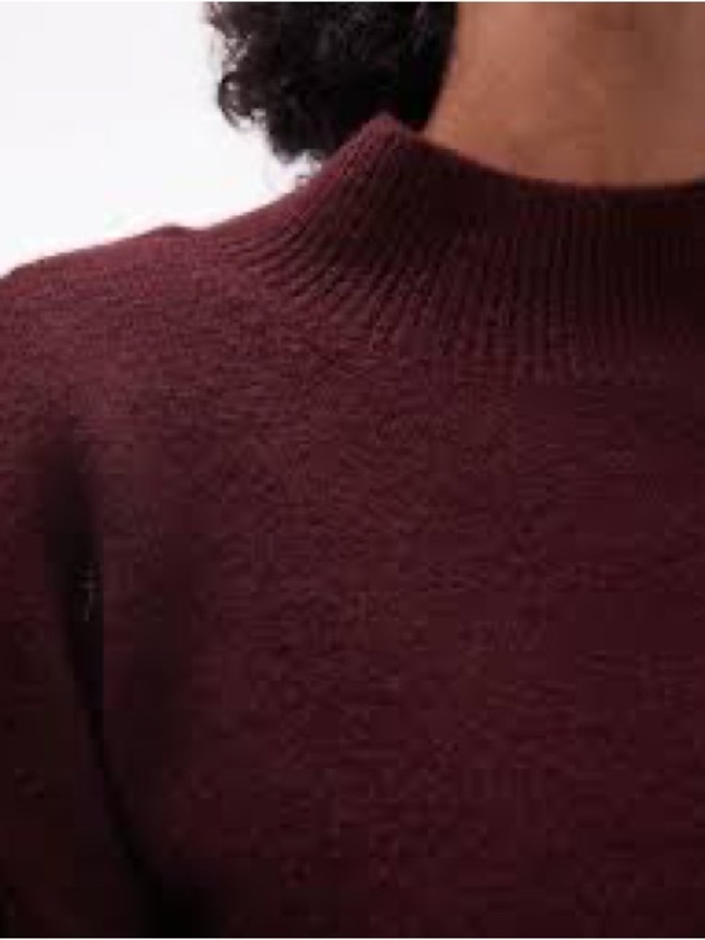 & Other Stories Fuzzy Crewneck Sweater in Deep Burgundy